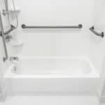 white shower three grab bars modification